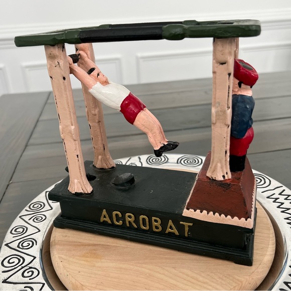 Collector Cast Iron Acrobat Bank Vintage Works - Picture 1 of 6